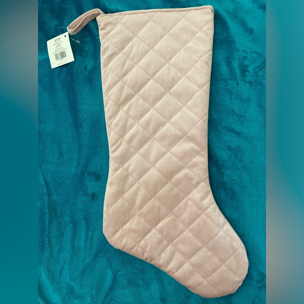 Hobby Lobby NWT Blush Quilted Christmas Stocking